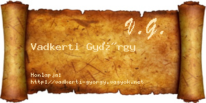 Vadkerti György névjegykártya